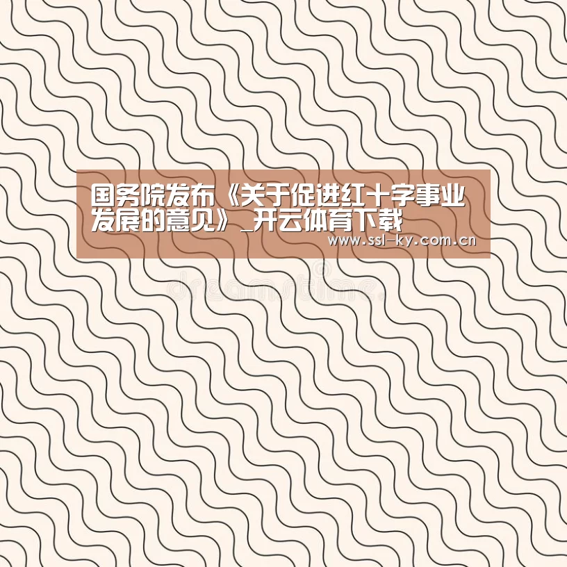 国务院发布《关于促进红十字事业发展的意见》_开云体育下载(图3) 开云体育下载